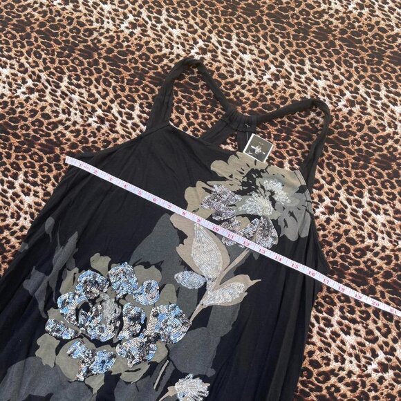 ꧁ floral sequin sleazy tank top ꧂ - Picture 5 of 7